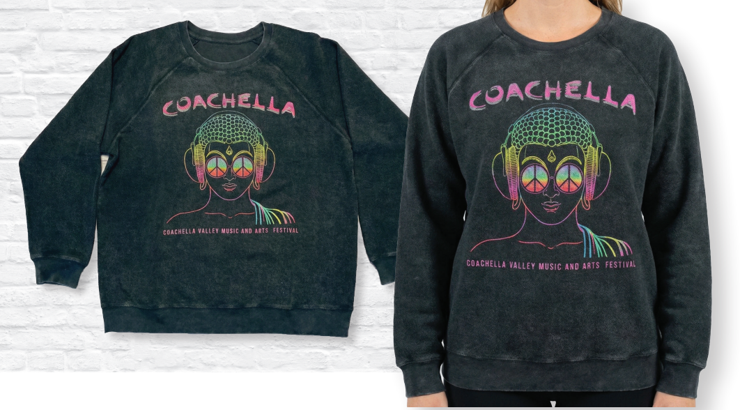 Coachella Black Vintage Inside Out Sweatshirt #101