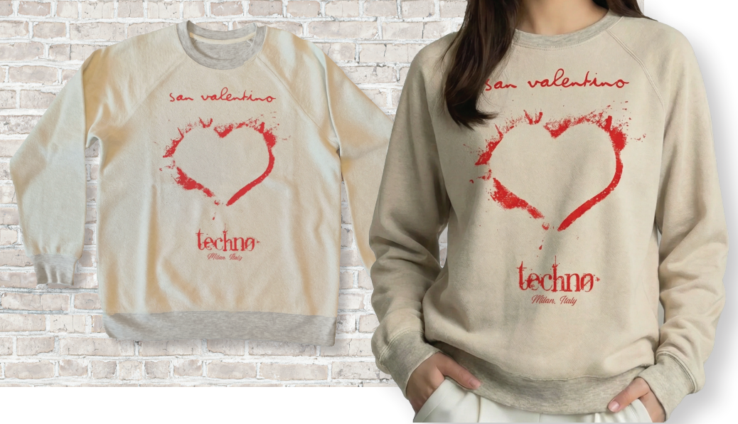 San Valentino Techno Gray Pearl Inside Out Sweatshirt #101