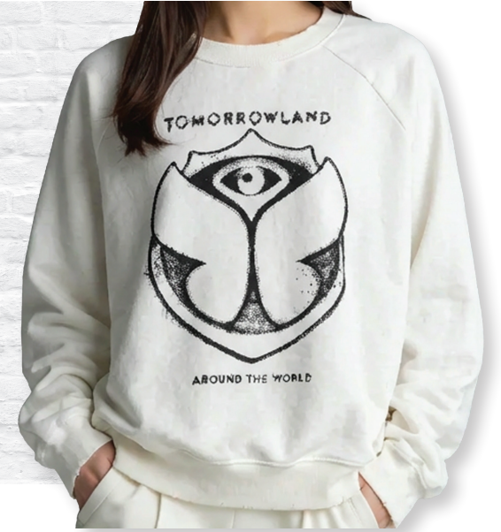 Tomorrowland White Burnout Sweatshirt #201