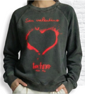 San Valentino Vintage Black Burnout French Terry Sweatshirt #202