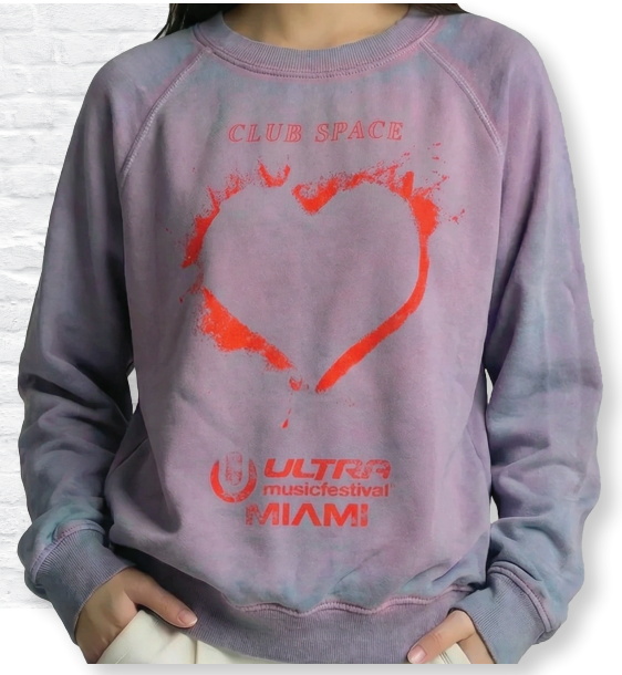 Ultra Miami Purple Blue Two Tone  burnout Sweatshirt #203